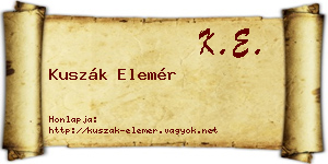 Kuszák Elemér névjegykártya