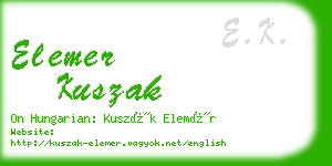 elemer kuszak business card